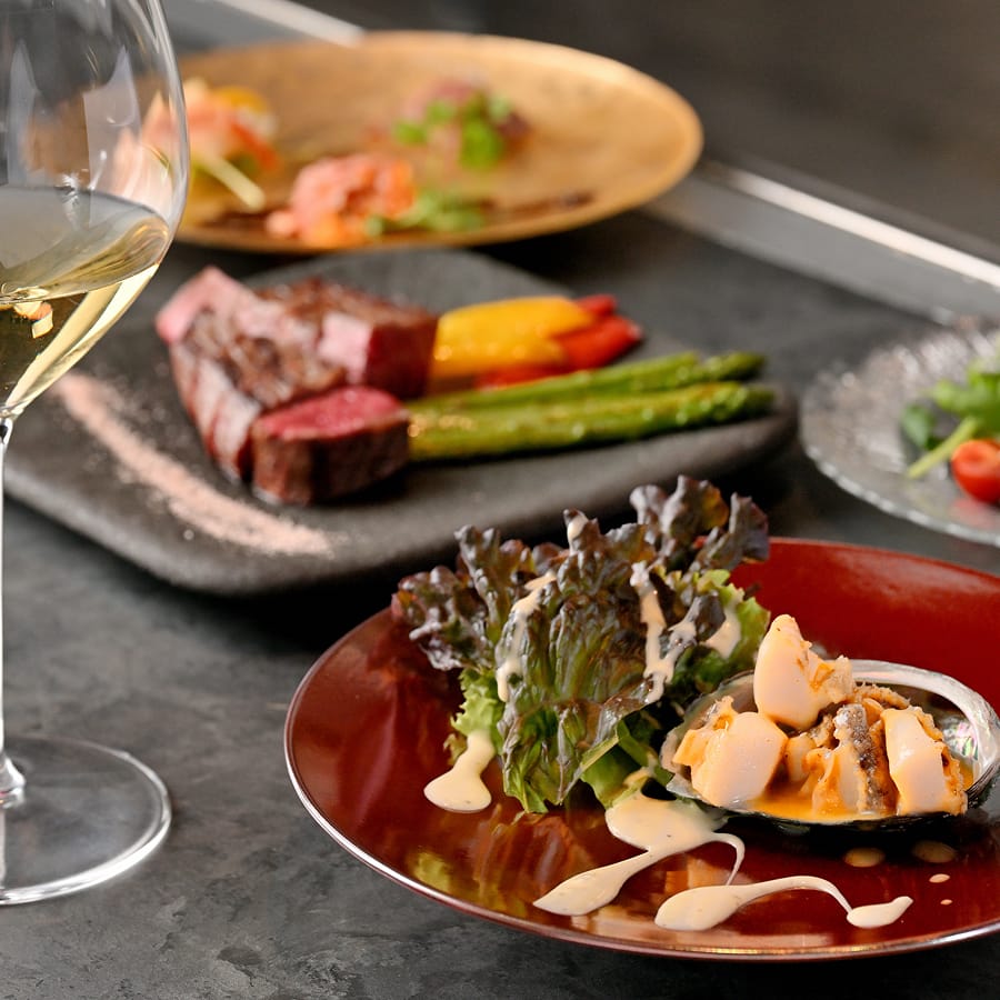 活き〆伊勢海老と特選A5黒毛和牛コース